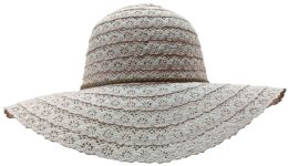 Wholesale Yacht & Smith Cotton Crochet Sun Hat Soft Lace Design, Style B - Rose