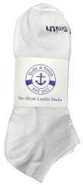 Wholesale Yacht & Smith Mens 97% Cotton Low Cut No Show Loafer Socks Size 10-13 Solid White