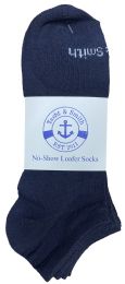 Wholesale Yacht & Smith Mens 97% Cotton Light Weight No Show Ankle Socks Solid Navy