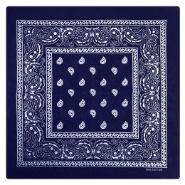 Wholesale Yacht & Smith 22 X 22 Inch Cotton Bandanna In Navy Paisley