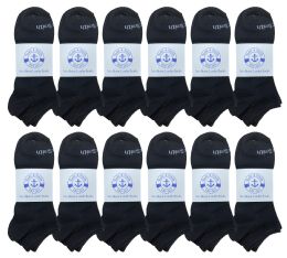 Wholesale Yacht & Smith Mens Comfortable Lightweight Breathable No Show Sports Ankle Socks, Solid Black Bulk Buy