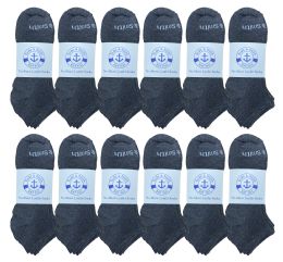 Wholesale Yacht & Smith Mens 97% Cotton Comfortable Lightweight Breathable No Show Sports Ankle Socks, Solid Gray Bulk Buy