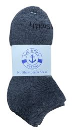 Wholesale Yacht & Smith Kids Unisex Low Cut No Show Loafer Socks Size 6-8 Solid Gray Bulk Buy
