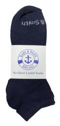 Wholesale Yacht & Smith Kids Unisex Low Cut No Show Loafer Socks Size 6-8 Solid Navy Bulk Buy