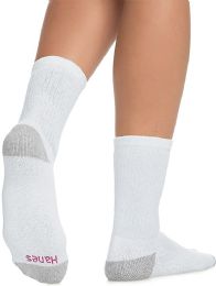 Hanes Crew Sock For Woman Shoe Size 4-10 White - Samples