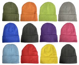Wholesale Yacht & Smith Unisex Stretch Colorful Winter Warm Knit Beanie Hats, Many Colors