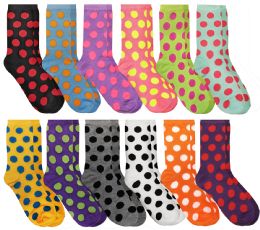 Wholesale Yacht & Smith Womens Polka Dot Crew Socks Size 9-11