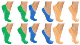 Wholesale Yacht & Smith Womens Cotton No Show Loafer Socks With Anti Slip Silicone Strip Assorted Pastel
