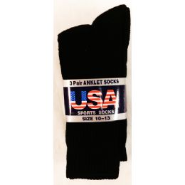 36 Wholesale Men's Black Tube Sock Cotton Bland Size 9-15