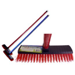 72 Wholesale Push Broom 1.1m Longred+blue Clr
