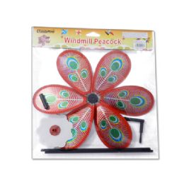 144 Pieces Peacock Pinwheel - Wind Spinners