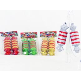 144 Pieces Xms Candy 2pc/set 4asst Clr - Christmas Ornament