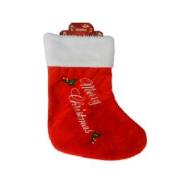 144 Pieces Christmas Stocking Lettering Embroidered - Christmas Stocking