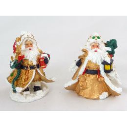 72 Units of Poly Santa Claus Gold 4/asst4" - Christmas Novelties