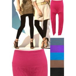 24 Wholesale Thick Solid Color Assorted Legging