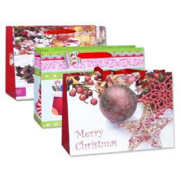 144 Wholesale Christmas Wide Sized Gift Bag
