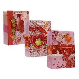 72 Wholesale Valentine Xxl Assorted Gift Bags