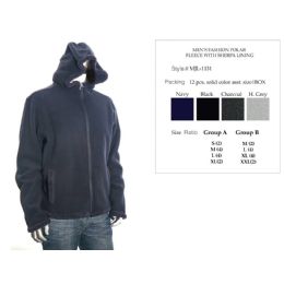 12 Wholesale Mens Fashion Polar Fleece With Sherpa Lining Assorted Colors