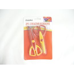 96 Wholesale Scissors Creative 2pc