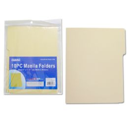 72 Wholesale Manila Folder 10pc/pk