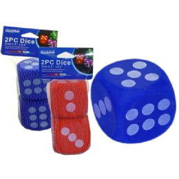 96 Wholesale Dice Eva 2pc 2.5x2.5"red, Blue Clr