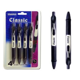 108 Pieces Ball Point Pen 4pc 1.0mmdb:4.5x8.5" Black Clr - Pens