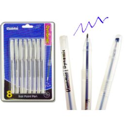 108 Wholesale Ball Point Pens 8pc 1.0 Blue