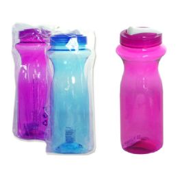 48 Wholesale Water Bottle 1l 3x9.75"h100g Pink,blue Clr