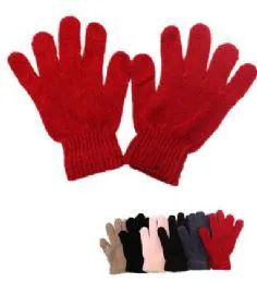 60 Pairs Ladies Solid Color Winter Chenille Gloves - Knitted Stretch Gloves