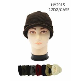 72 Pieces Solid Color Winter Hats With Visor - Winter Hats