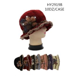 60 Wholesale Ladies Fashion Winter Hat With Flower