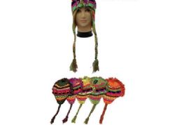 72 Pieces Ladies Neon Multicolored Winter Helmet Hat - Winter Helmet Hats