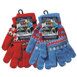 36 Wholesale Winter Ladies Knit Glove Hearts