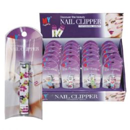 96 Pieces Nail Clipper Printed In Pvc Display - Manicure and Pedicure Items