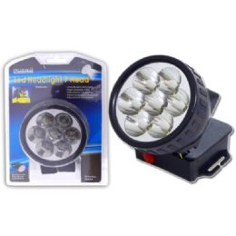 48 Pieces 7 Led Headlight W/strap - Flash Lights