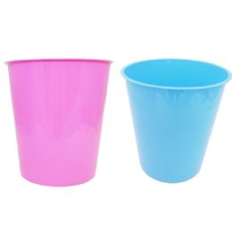 72 Units of Wastebasket. 8.9"dia X 9"h Transparent Pink, Blue Colors - Baskets