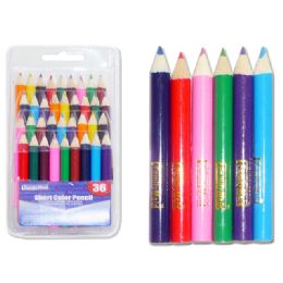 72 Wholesale 36 Piece Short Color Pencil Set