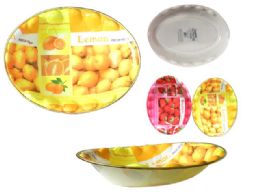72 Wholesale Printed Plastic Oval Tray