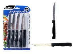 96 Wholesale Steak Knife 6pc 4pc Flat 2 V
