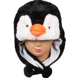 10 Pieces Plush Penguin Animal Hats With Earmuff - Winter Animal Hats