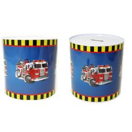 72 Pieces Tin Saving Bank Fighting Truck - Coin Holders & Banks