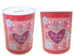 48 Pieces Princess Tin Saving Bank - Coin Holders & Banks