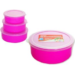 72 Wholesale 3pc Round Food Container