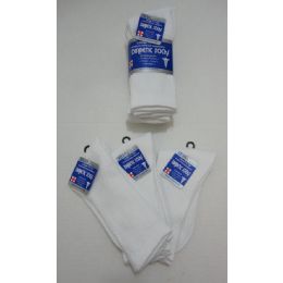 144 Wholesale Diabetic Crew Socks 9-11 [white]