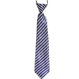 12 Wholesale Blue and White Lines Kid Necktie