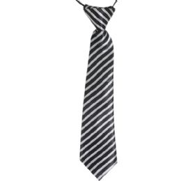 12 Wholesale Black and White Lines Kid Necktie