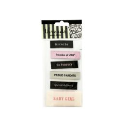 144 Pieces Baby Girl Woven Labels - Scrapbook Supplies