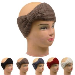 24 Wholesale Knitted Women Bow Shape Woolen Headband