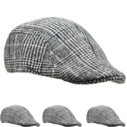 72 Wholesale Mens Plaid Fashion Boonie Hat In Grey