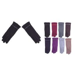 36 Wholesale Women's Fashion Fur Lined Cotton Glove